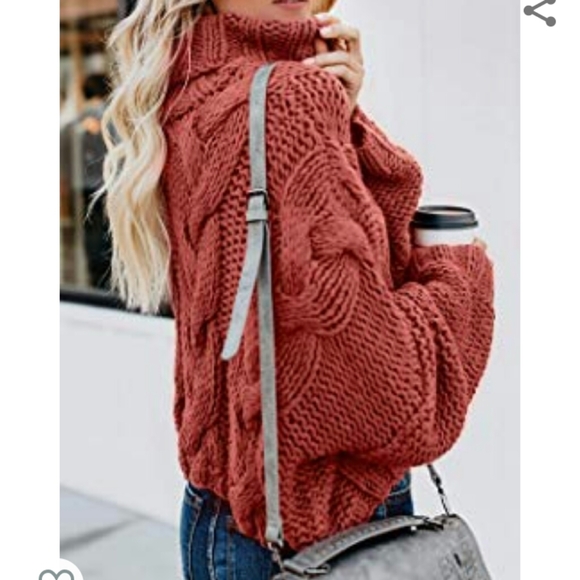 Cable Knit Turtleneck Chunky Pullover Sweater - Picture 2 of 3